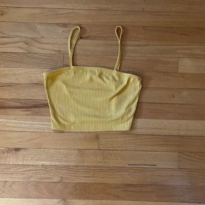 Yellow cropped tank top